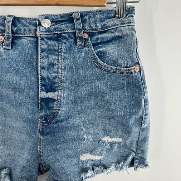 Free People We The Free CRVY Vintage High Rise Denim Jean Shorts - Picture 3 of 9